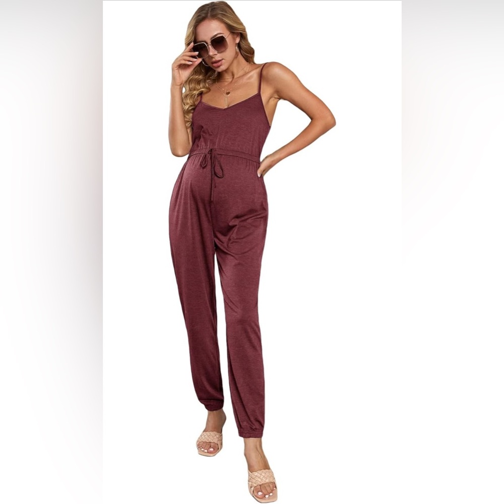 Never worn! Red maternity jumpsuit